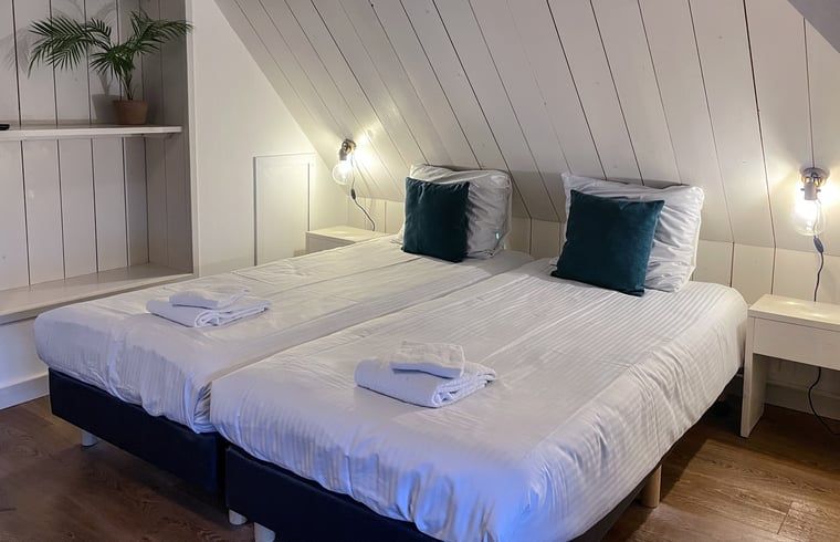 Ruime slaapkamer in Vakantiehuis in De Cocksdorp, Texel met moderne inrichting.
