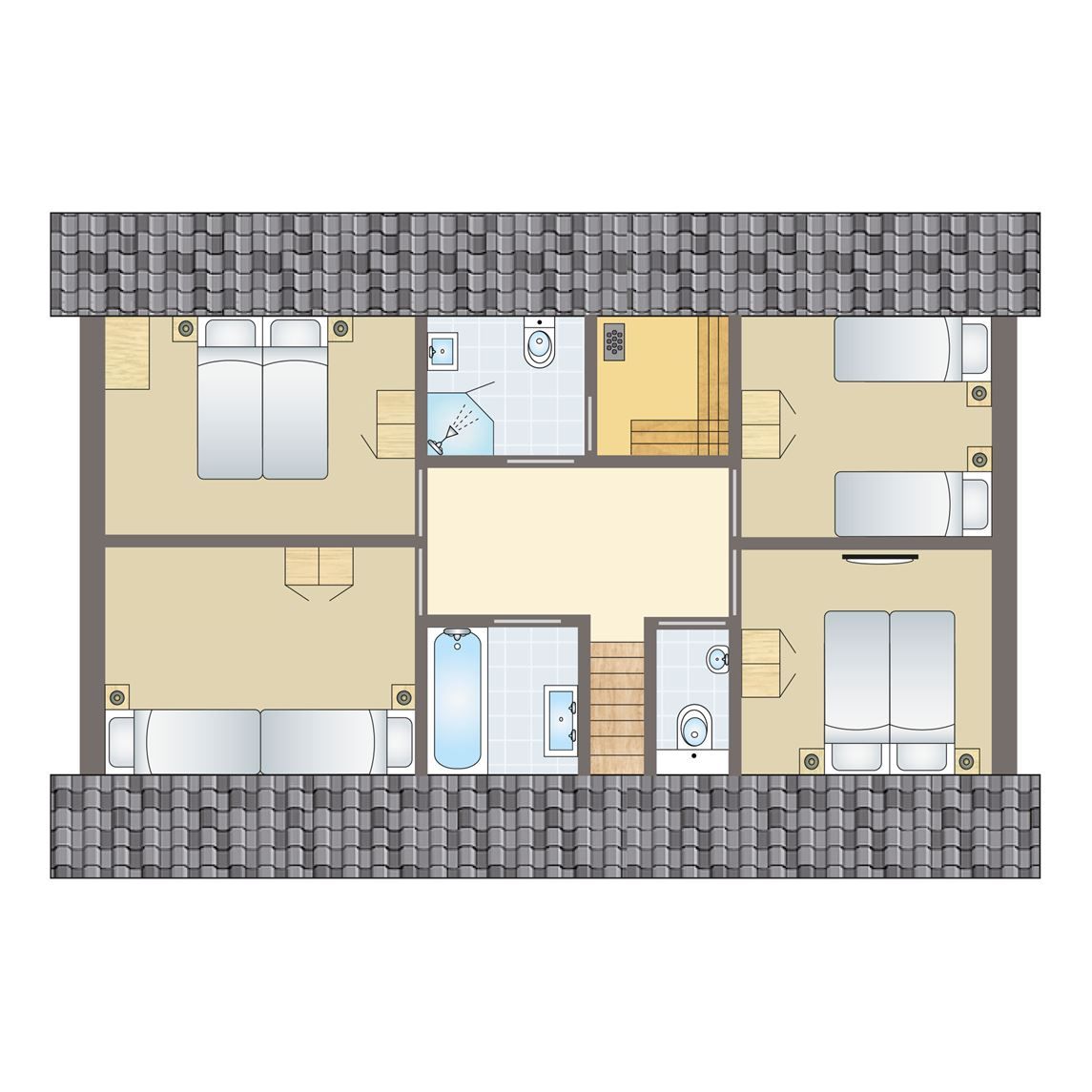 Spacious terrace at Sluftervallei 10-person bungalow, De Cocksdorp, Texel. Enjoy nature on the Wadden Islands.