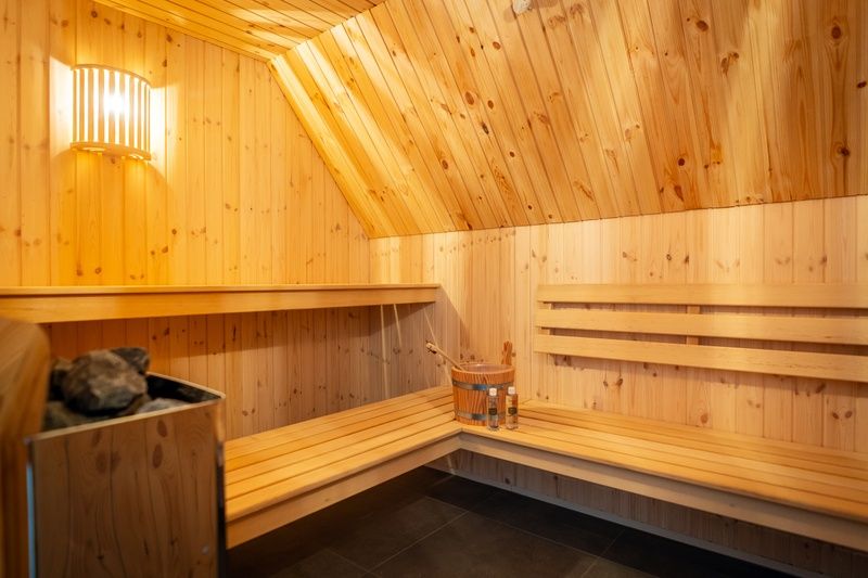 Sauna in der Villa 25b, Ferienhaus in De Koog, Texel fuer ultimative Entspannung auf den Watteninseln.