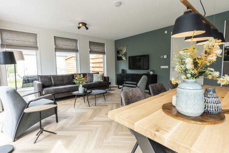 Stylish living room of Villa 39 in De Koog Texel with comfortable furniture.