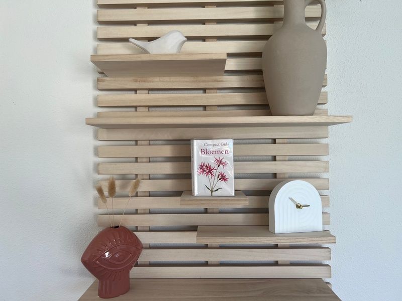 Moderne wanddecoratie in De Duinroos vakantiehuis, Texel met stijlvolle accessoires.