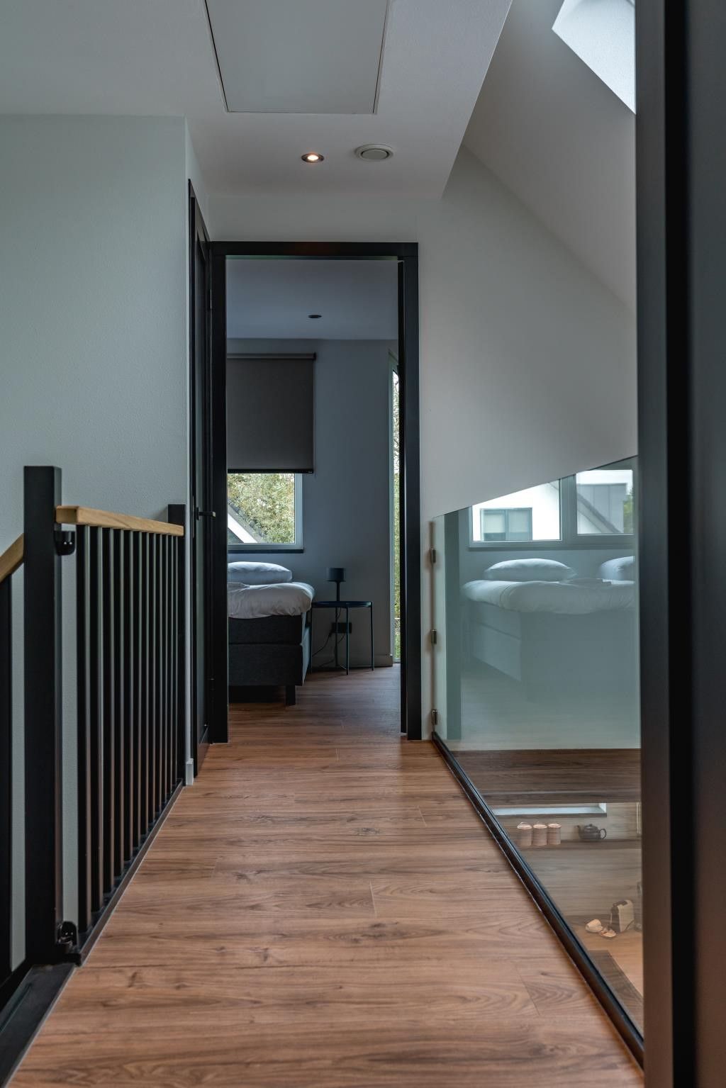 Moderner Korridor in 37 - 14 Lepelaar, Ferienhaus in De Koog, Texel.