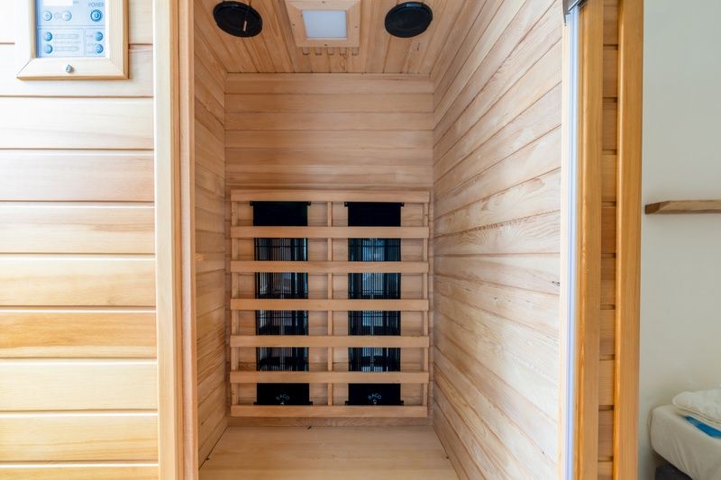 Prive sauna in Appartement Anna 224, De Koog, Texel voor ultieme ontspanning tijdens je verblijf.