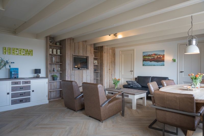 Gemuetliches Wohnzimmer im Appartement Heem, Den Hoorn, Texel. Komfortables Ferienhaus auf den Watteninseln.