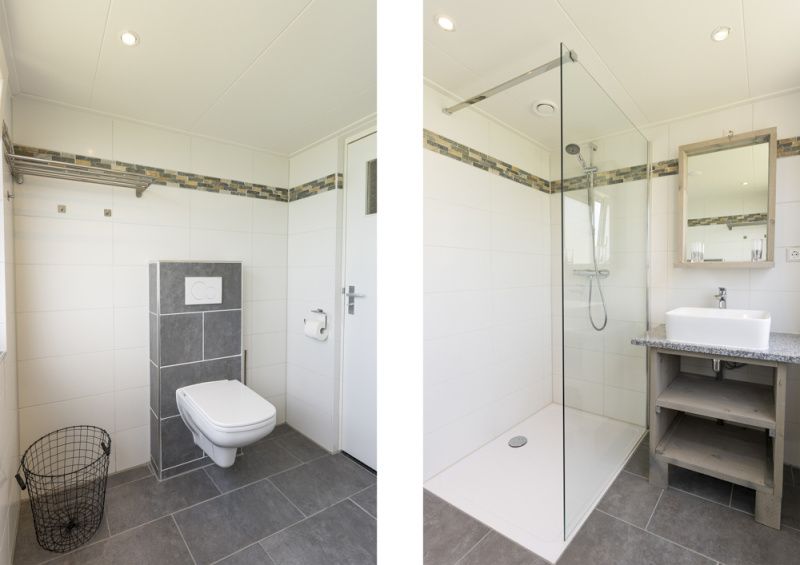 Modern bathroom of vacation home Duunkruud in South Eierland, Texel.