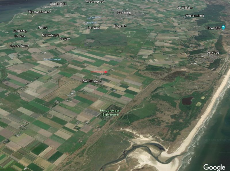 Aerial photo of Zuid-Eierland, Texel, location of vacation home Duunkruud.