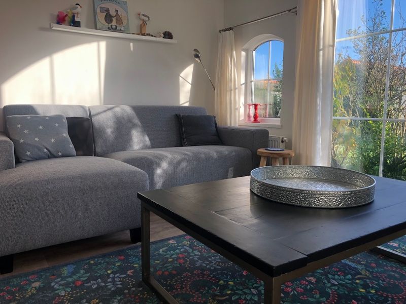 Comfortable sitting area in Vakantiepark de Bremakker, Texel. Relax in De Dennen on the Wadden Islands.