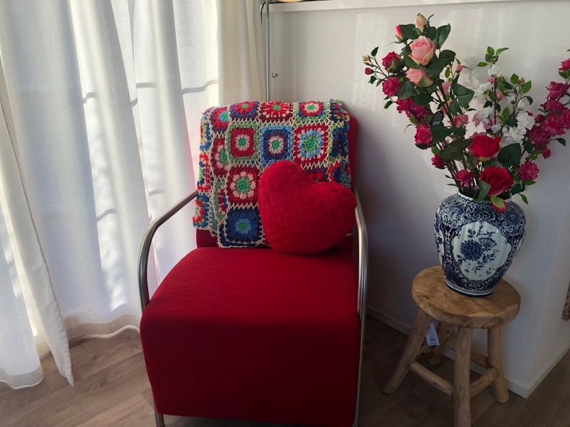 Stylish decoration in Vakantiepark de Bremakker, Texel. Colorful interior in De Dennen, Wadden Islands.