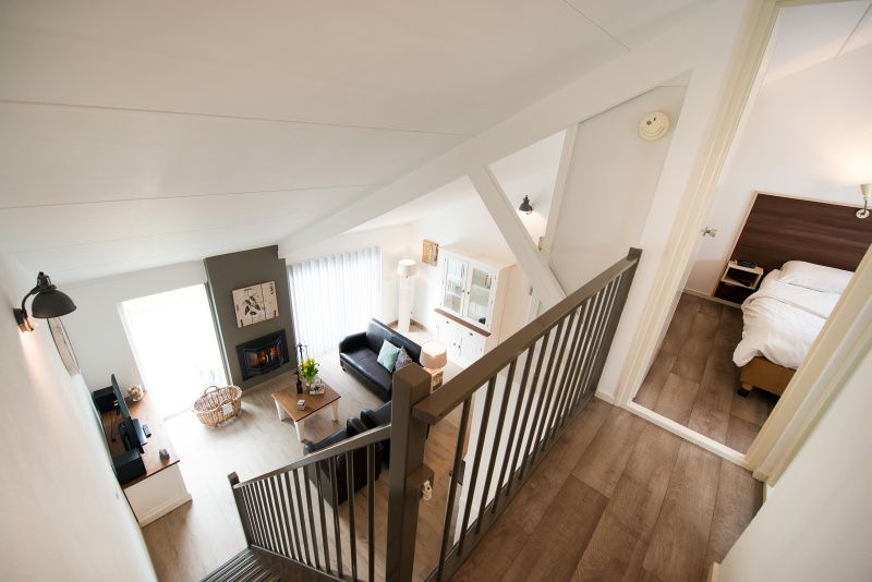 Uitzicht vanaf de bovenverdieping van vakantiehuis Gortersmient 278, Bungalowpark Gortersmient, De Dennen, Texel, met slaapkamer.