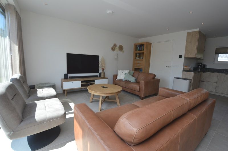 Gemuetliche Sitzecke im Ferienhaus Tempelierweg - Kogermient 18, De Dennen, Texel mit Flachbildfernseher.