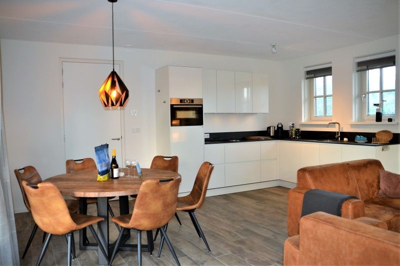 Stylish kitchen and dining area in vacation home Golden Raand, De Dennen, Texel.