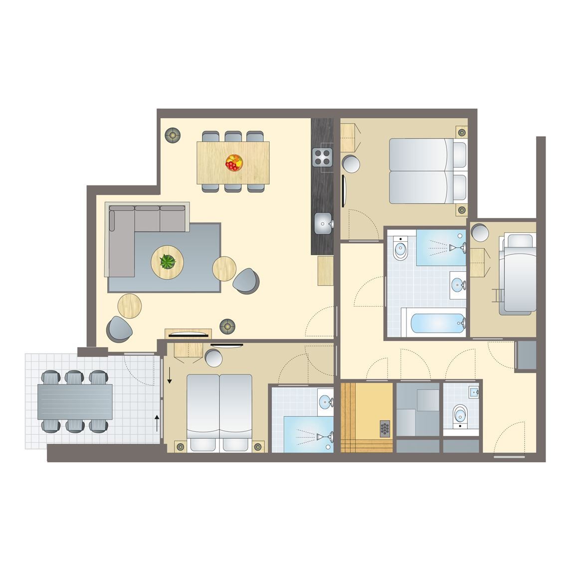 Relax in the sauna of the 4-6L apartment in West Terschelling on the Wadden Islands.