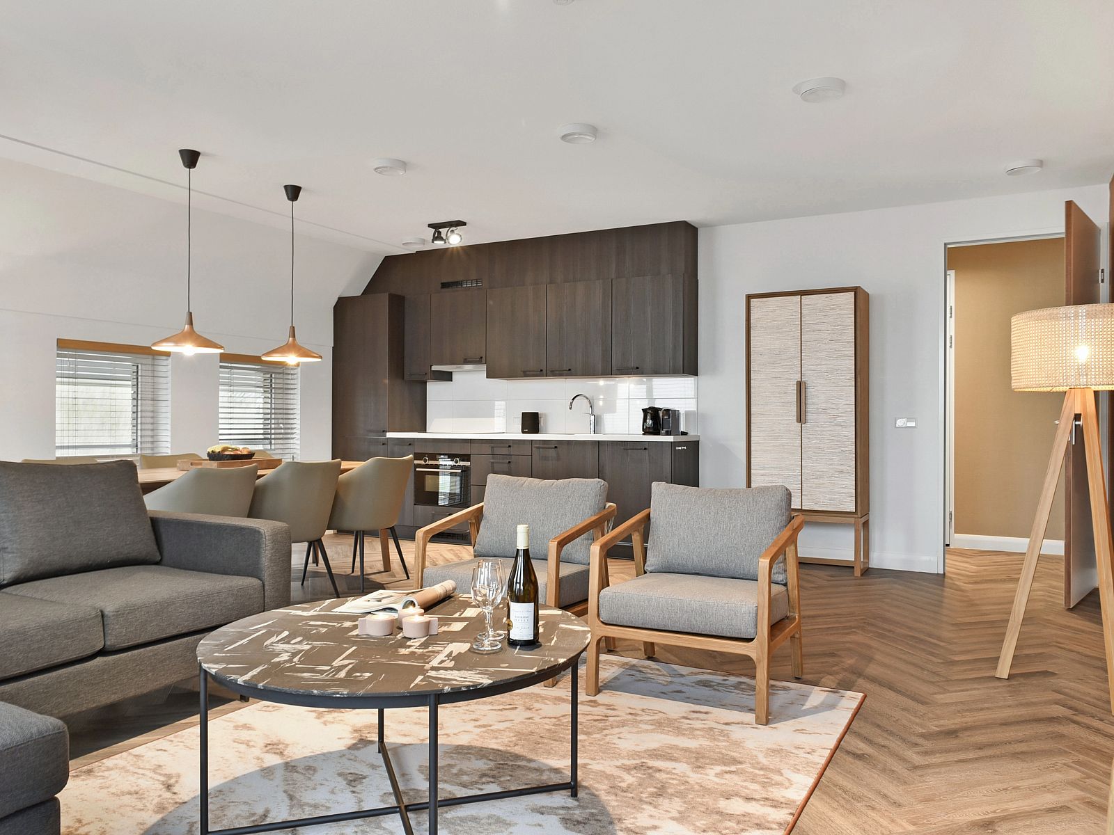 Sea view from the living room of the 4-6L apartment in West Terschelling.