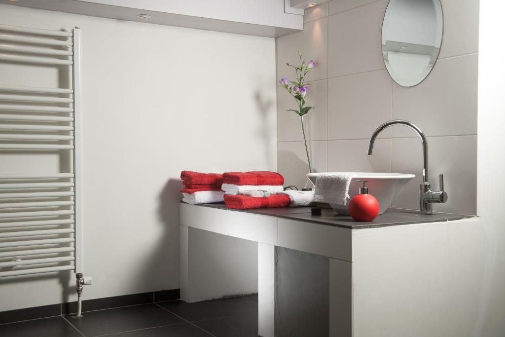 Stijlvolle badkamer in B&B Chez Cho, appartement in Utrecht, Utrecht eo, met moderne voorzieningen.