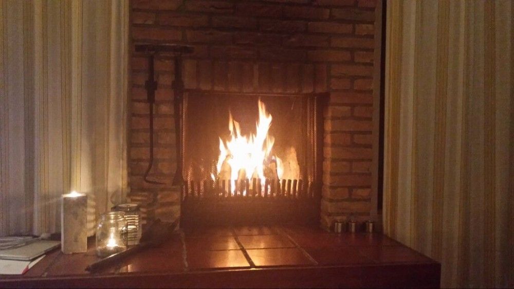 Cozy fireplace in Jans bungalow, Ballum, Ameland, for warm evenings on the Wadden Islands.