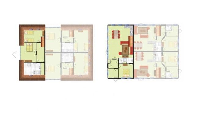 Floor plan of WEIDEVILLA B 6 in Hollum, Ameland, overview of the vacation home on the Wadden Islands.