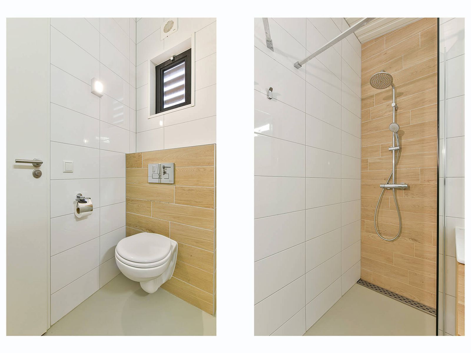 Moderne badkamer met douche in Vrijstaande woning in Hollum, Ameland, Waddeneilanden.