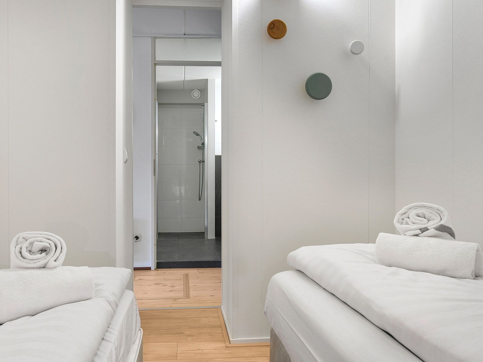 Shower and toilet in Ameland State 4-person apartment in Nes, Ameland.