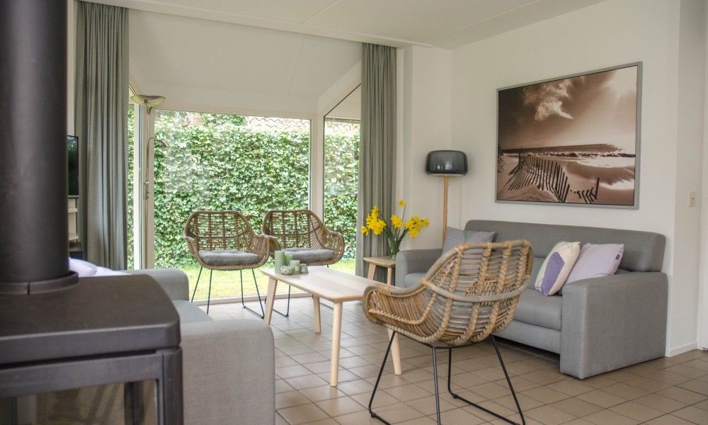 Gezellige woonkamer in Bergvliet vakantiehuis op Schiermonnikoog, Waddeneilanden