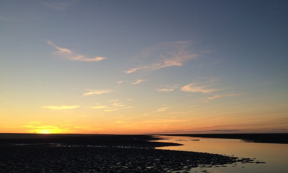Breathtaking sunset at Louwtjesduin East vacation home, Schiermonnikoog.