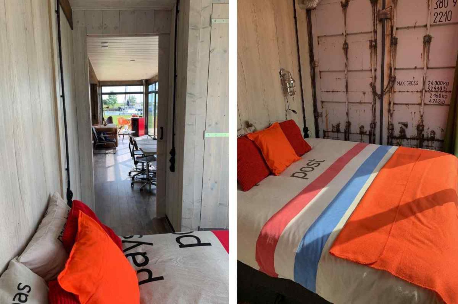 Helles Schlafzimmer im Ferienhaus FR058, Warns, mit Blick auf die Natur.