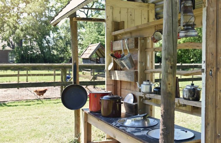 Buitenkeuken bij Huisje in Echtenerbrug, vakantiehuis aan het Tjeukemeer, Friese meren.