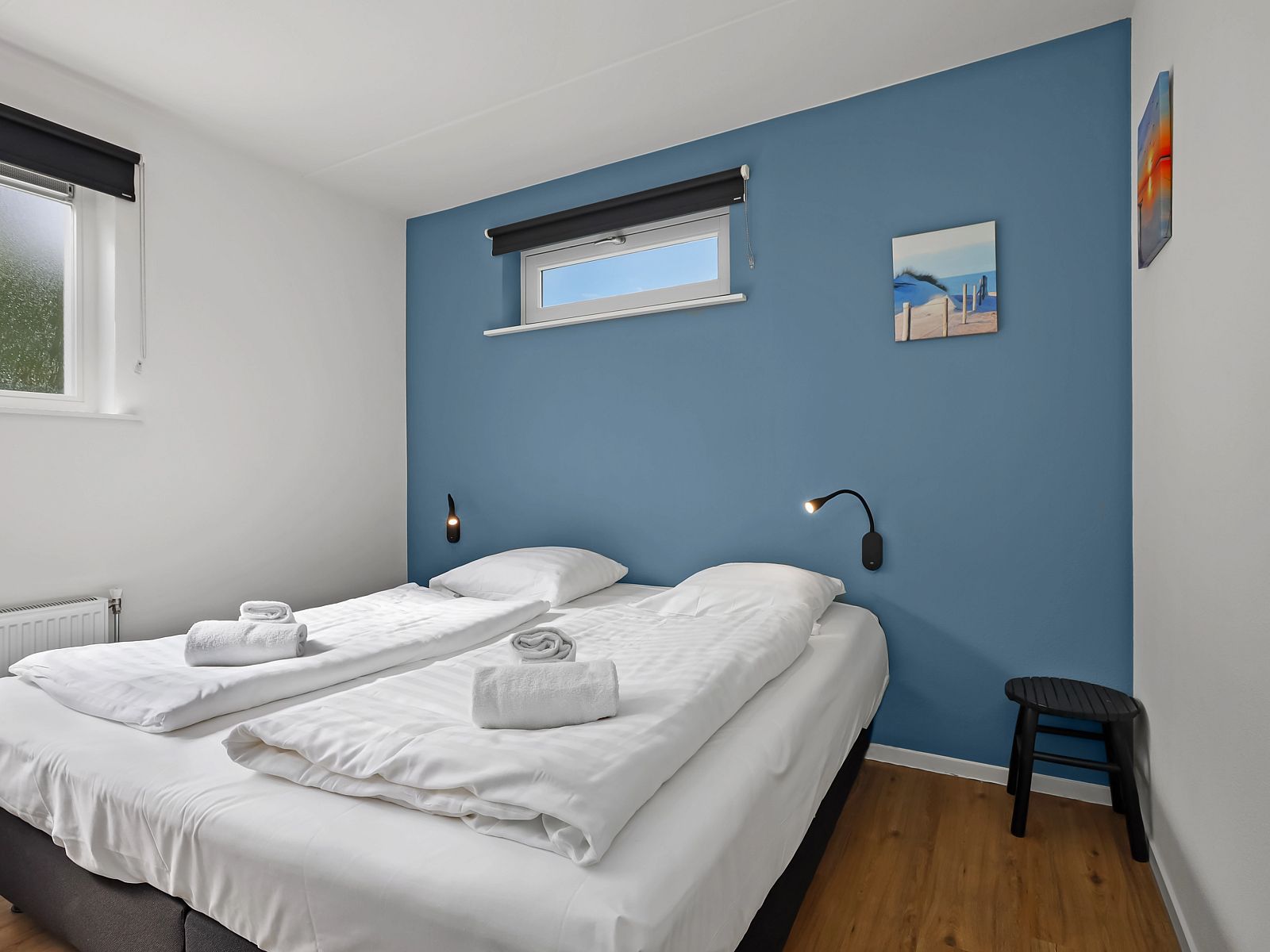 Zwei Betten in Waterpark Sneekermeer 8-Bett-Ferienhaus, Terherne.