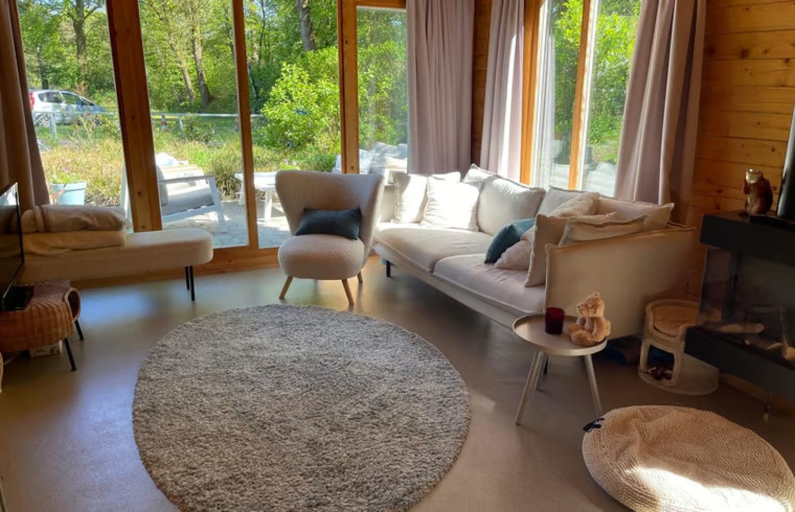 Aussenterrasse von DG1871, Ferienhaus in Spier, Midden Drenthe mit gemuetlicher Sitzecke.