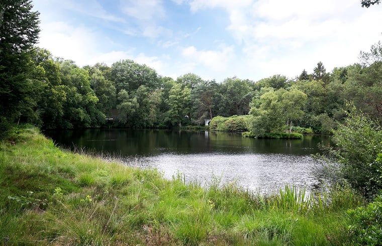 Prachtig meer omgeven door groen bij Huisje in Een, Noord Drenthe.