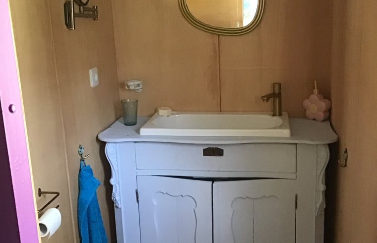 Stijlvolle badkamer in Vakantiehuis in Ekehaar, Noord Drenthe, Drenthe.