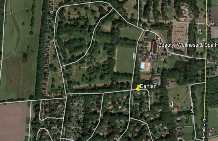 Luftaufnahme der Umgebung von Cottage in Exloo, einer Ferienunterkunft im suedoestlichen Drenthe.