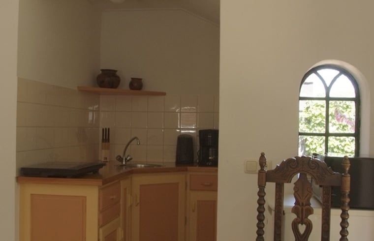 Kuechenecke in Cottage in Zuidwolde, Ferienhaus mit authentischen Details, Suedwest-Drenthe, Drenthe.