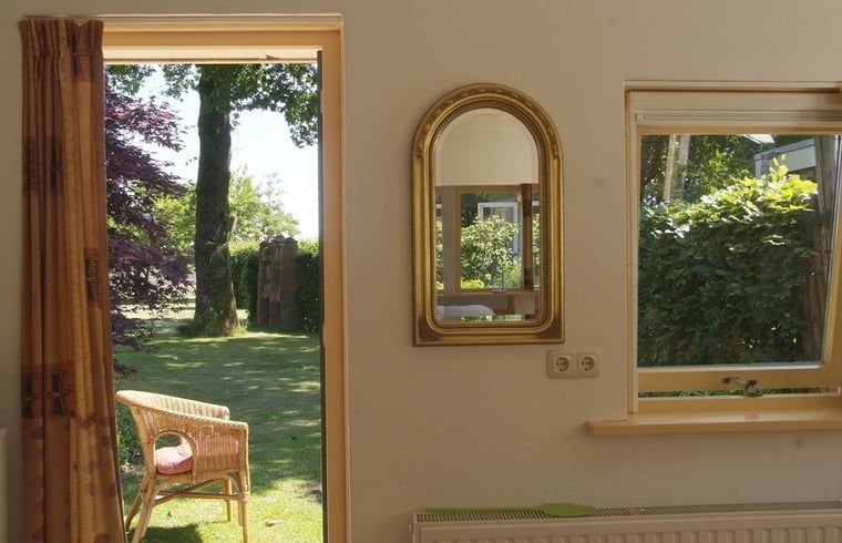 Blick vom Cottage in Zuidwolde, Cottage mit Gartenblick, Suedwest-Drenthe, Drenthe.