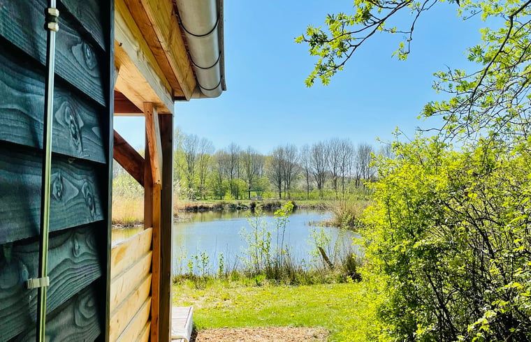 Uitzicht op de vijver vanuit Vakantiehuisje in Zuidwolde, Zuidwest Drenthe