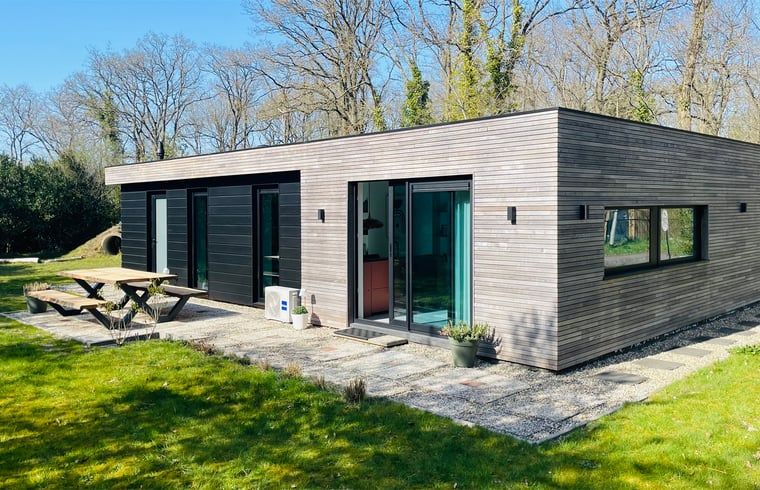 Vacation cottage in Zorgvlied, Southwest Drenthe, offers a modern outdoor space with terrace and surrounding nature for a relaxing stay.