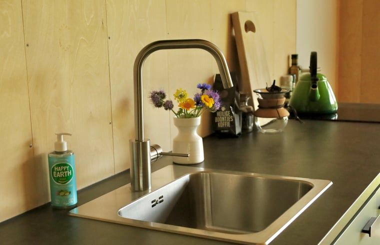 Kitchen Countertop in Holiday Home in Vledder, Southwest Drenthe, with colorful accents.