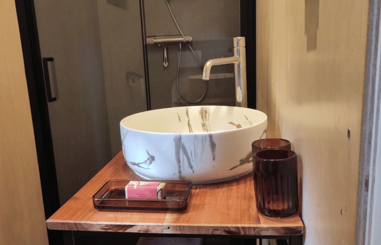 Modern bathroom in Holiday Home in Vledder, Southwest Drenthe.