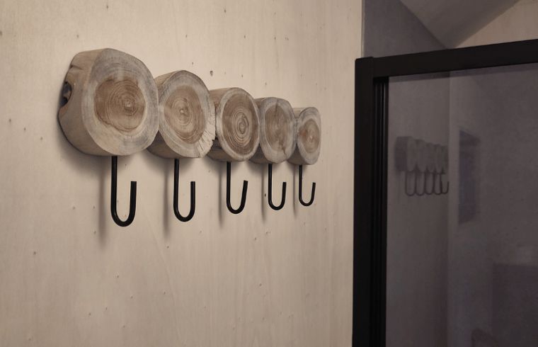 Rustic coat rack in Holiday Home in Vledder, Southwest Drenthe.