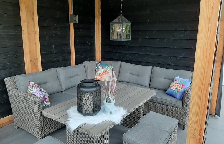 Outdoor area of Holiday Home in Wittelte, Southwest Drenthe, with spacious grassy fields.
