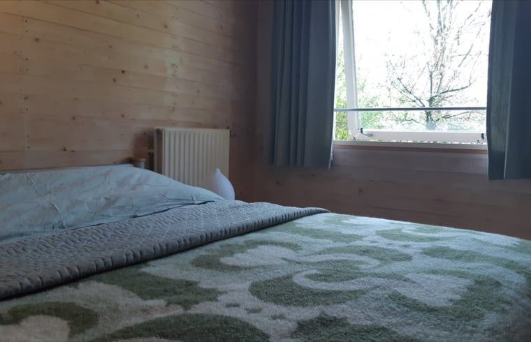 Bedroom with nature view in Cottage in Koekange, vacation home in Southwest Drenthe, for ultimate relaxation.