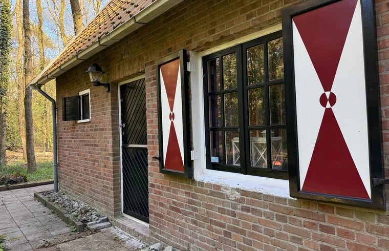 Aussenbereich mit Sitzgelegenheiten im Ferienhaus in Uffelte, ideal fuer einen entspannten Aufenthalt in Drenthe.