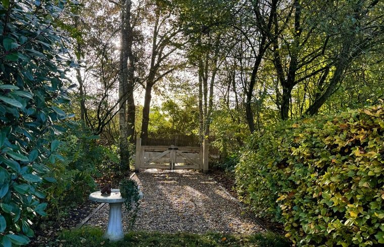 Attraktiver Gartenweg zum Ferienhaus in Ansen, Suedwest-Drenthe.