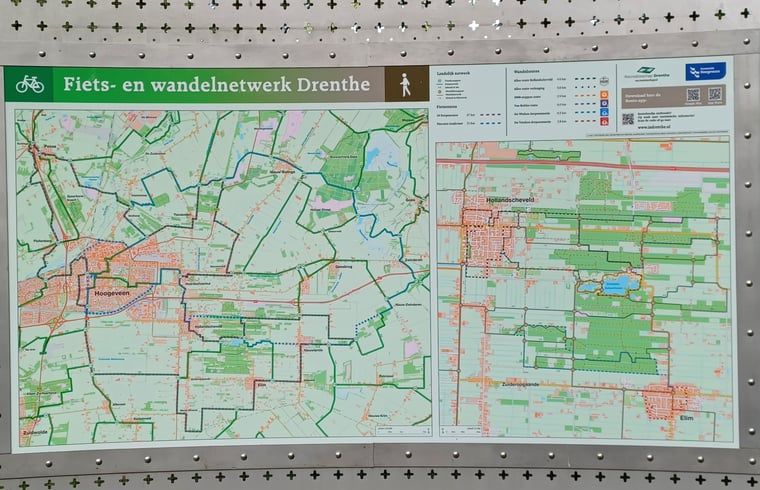 Fiets- en wandelroutes bij Vakantiehuisje in Hollandscheveld, Zuidwest Drenthe, Drenthe.