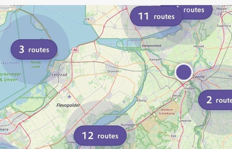 Wanderwege in der Naehe des Ferienhauses in Zeewolde, Sued-Flevoland.