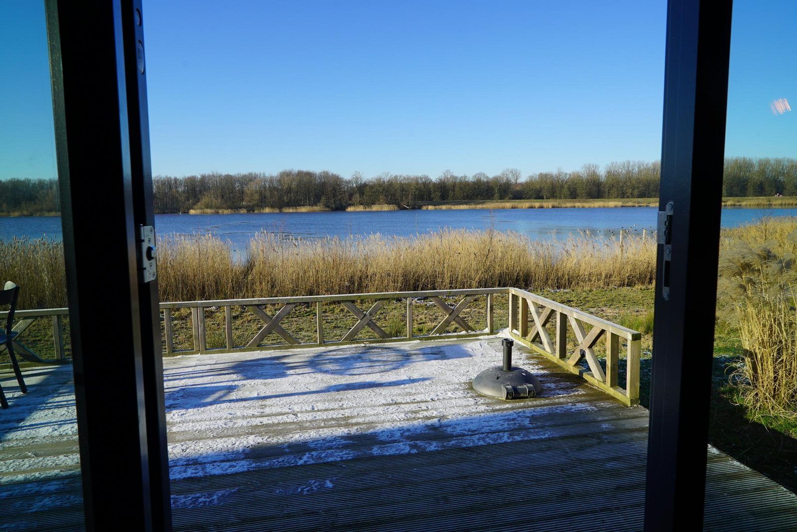 Atemberaubende Aussicht von der Terrasse des Solo Retreat in Almere, Sued-Flevoland, Flevoland.