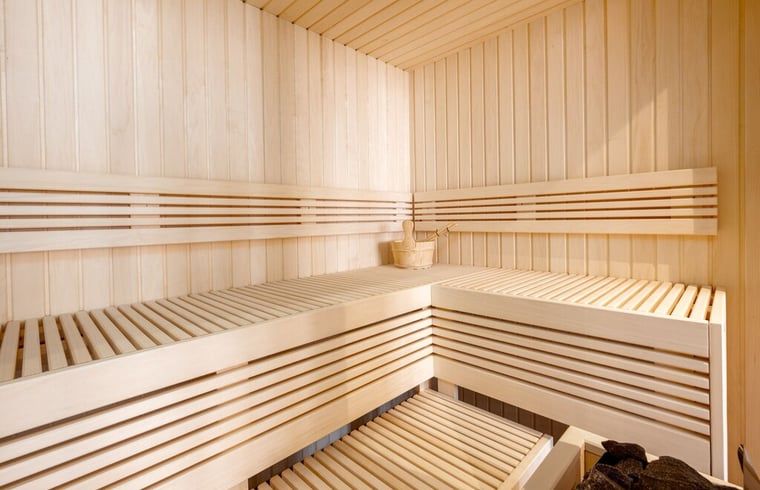 Traditionele sauna in vakantiehuisje in Bakkeveen, Friesland, voor ultieme ontspanning.