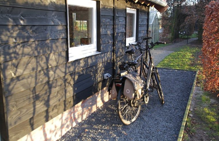 Bikes parked at Huisje in Haulerwijk, vacation home in the Frisian woods.