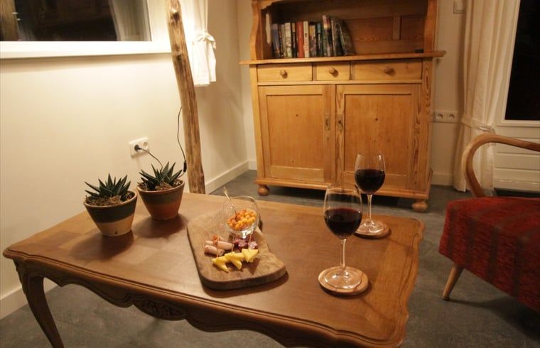 Cozy sitting area in Cottage in Haulerwijk, vacation home in the Frisian woods.