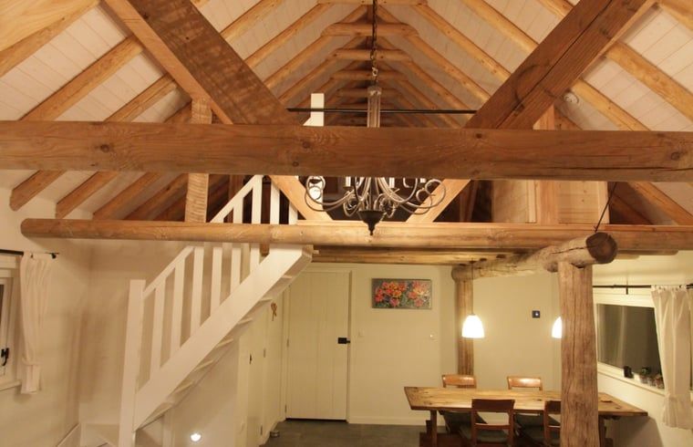 Wooden beams in Cottage in Haulerwijk, vacation home in Friesland.