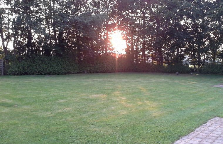Sunset over the garden of Holiday home in Steggerda, Frisian forests.